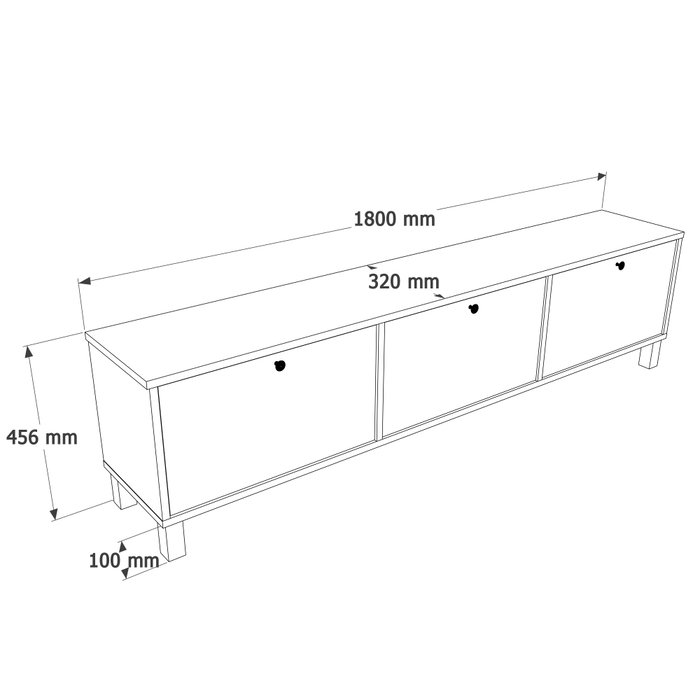 Hanah Home Nord - ND6-SW Soporte para TV Blanco y Roble Hanah Home Nord - ND6-SW Soporte para TV Blanco y Roble